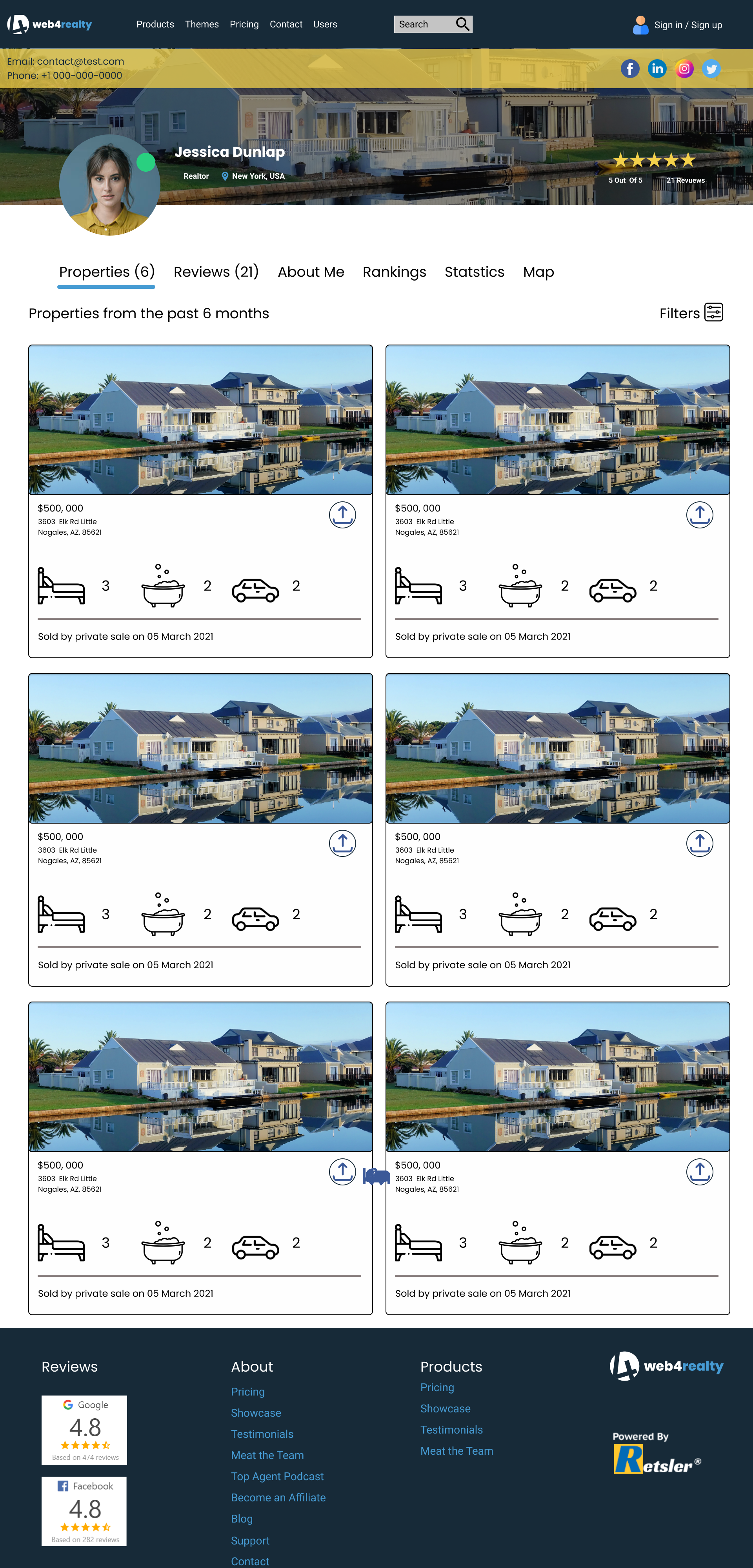 Real Estate User Agent Dashboard