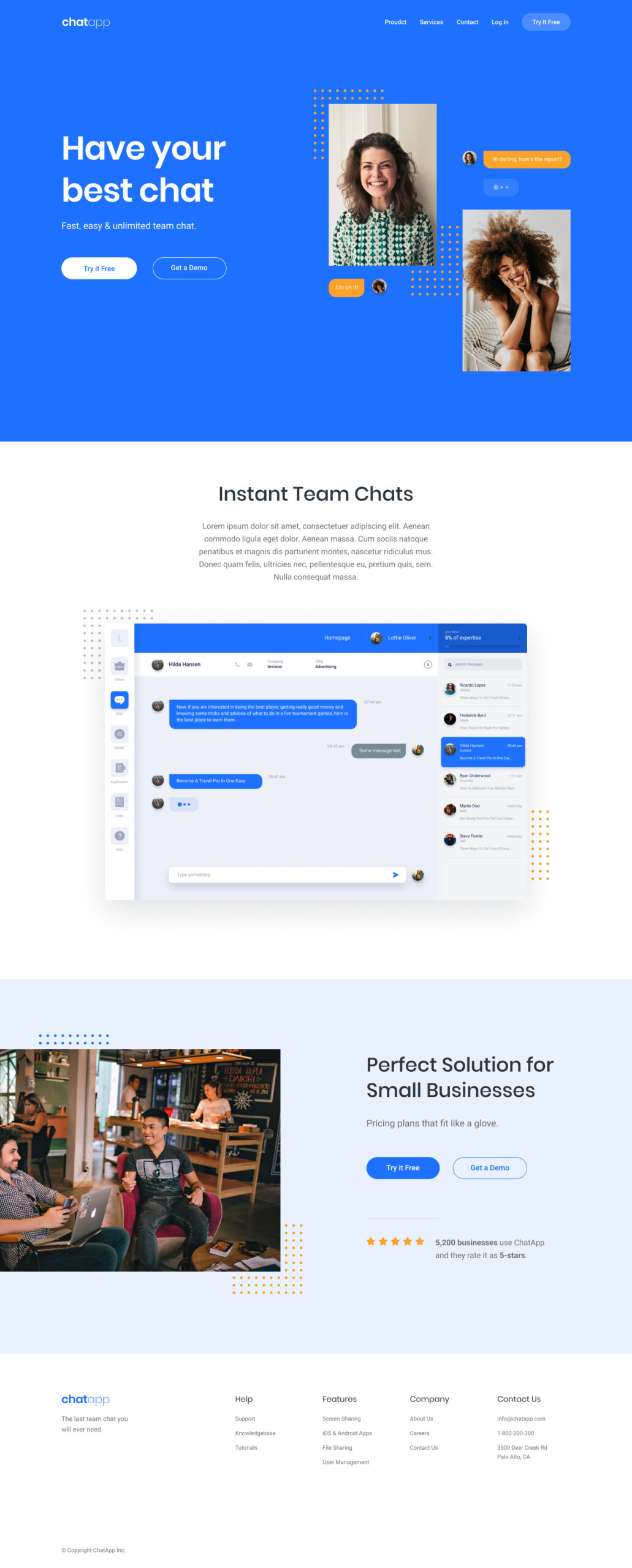 Chat App Landing Page