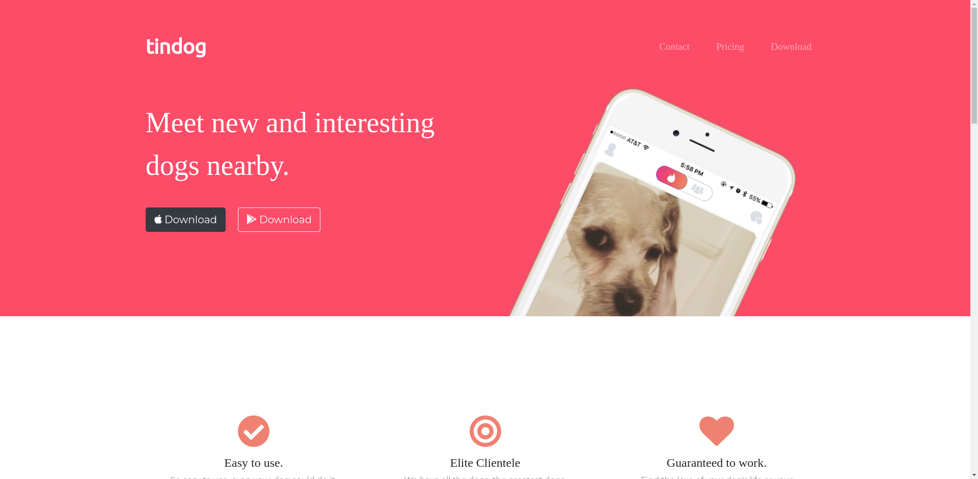 Tin Dog – One Page Website